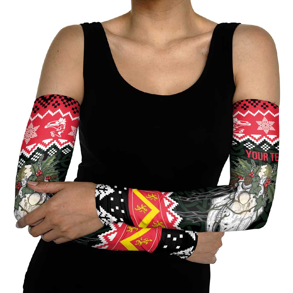 Personalized Anglesey Wales Christmas Arm Sleeves Mari Lwyd Celtic Knot Style - Wonder Print Shop