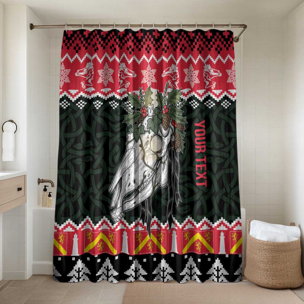 Personalized Anglesey Wales Christmas Bathroom Set Mari Lwyd Celtic Knot Style - Wonder Print Shop