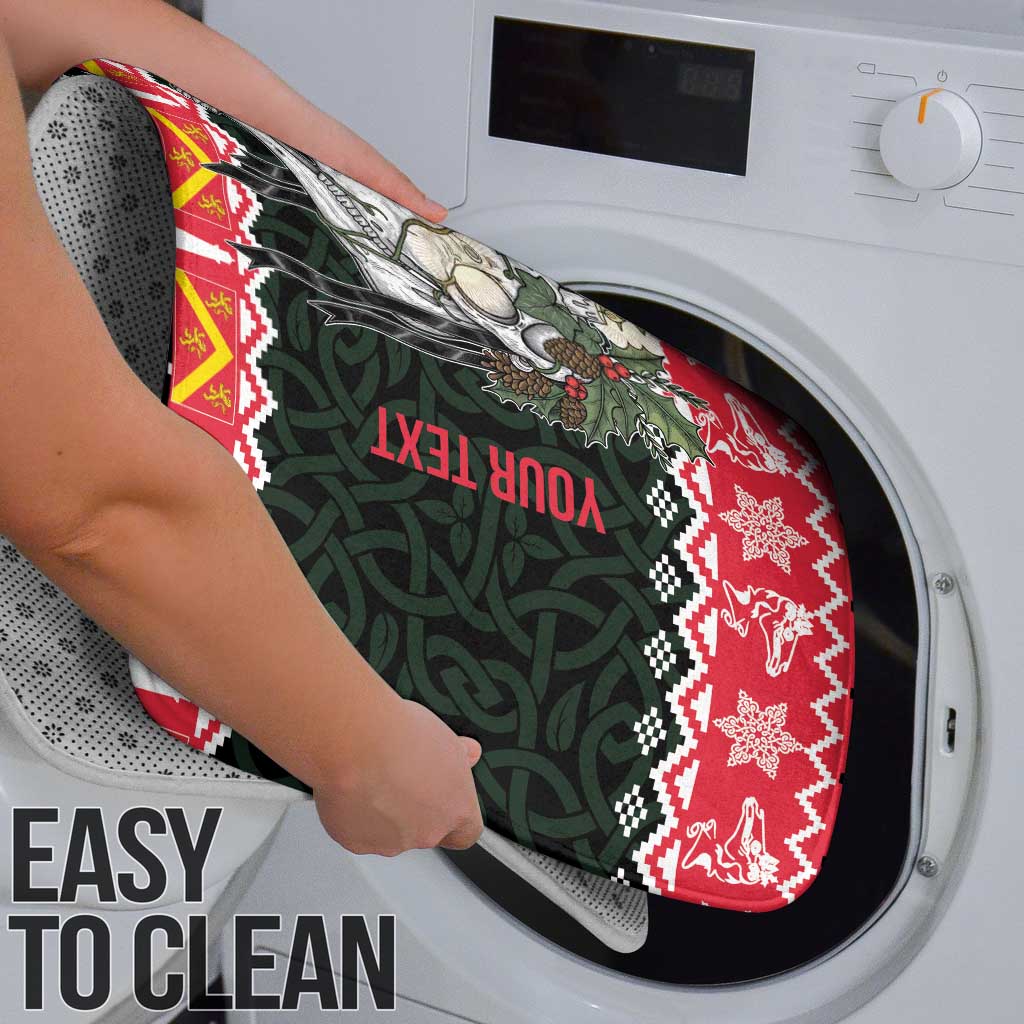 Personalized Anglesey Wales Christmas Bathroom Set Mari Lwyd Celtic Knot Style - Wonder Print Shop