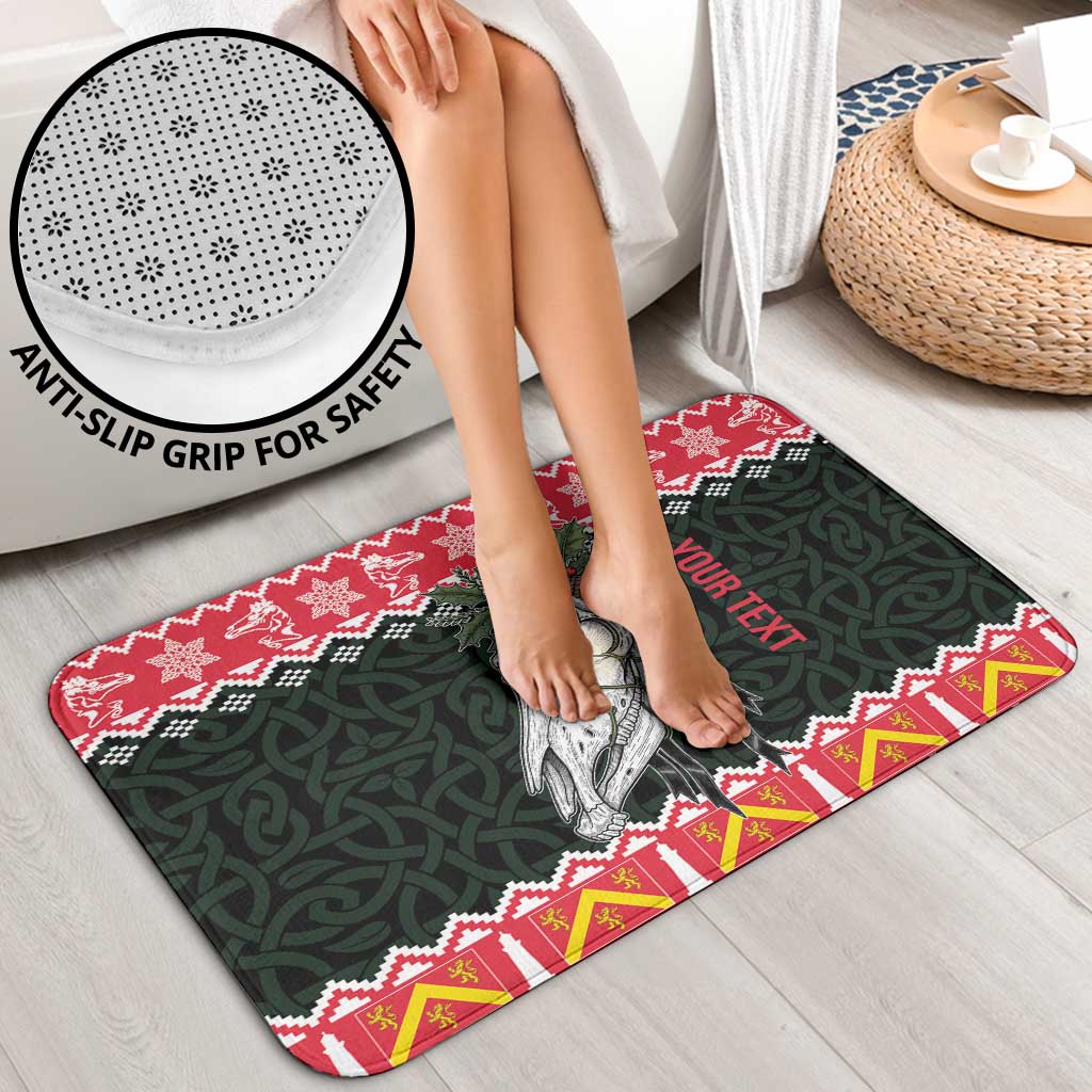 Personalized Anglesey Wales Christmas Bathroom Set Mari Lwyd Celtic Knot Style - Wonder Print Shop