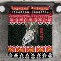 Personalized Anglesey Wales Christmas Bedding Set Mari Lwyd Celtic Knot Style - Wonder Print Shop