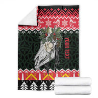 Personalized Anglesey Wales Christmas Blanket Mari Lwyd Celtic Knot Style - Wonder Print Shop