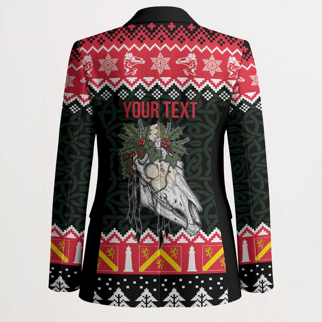 Personalized Anglesey Wales Christmas Blazer Mari Lwyd Celtic Knot Style - Wonder Print Shop