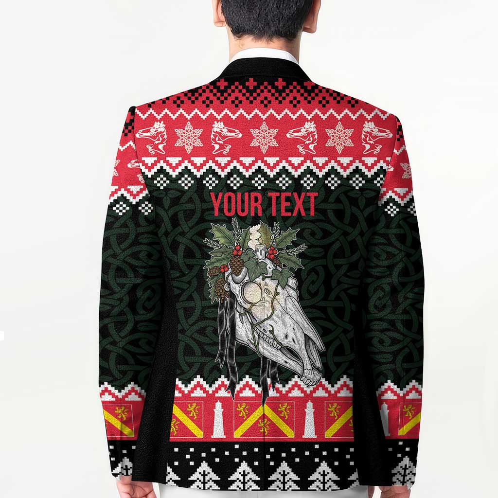 Personalized Anglesey Wales Christmas Blazer Mari Lwyd Celtic Knot Style - Wonder Print Shop