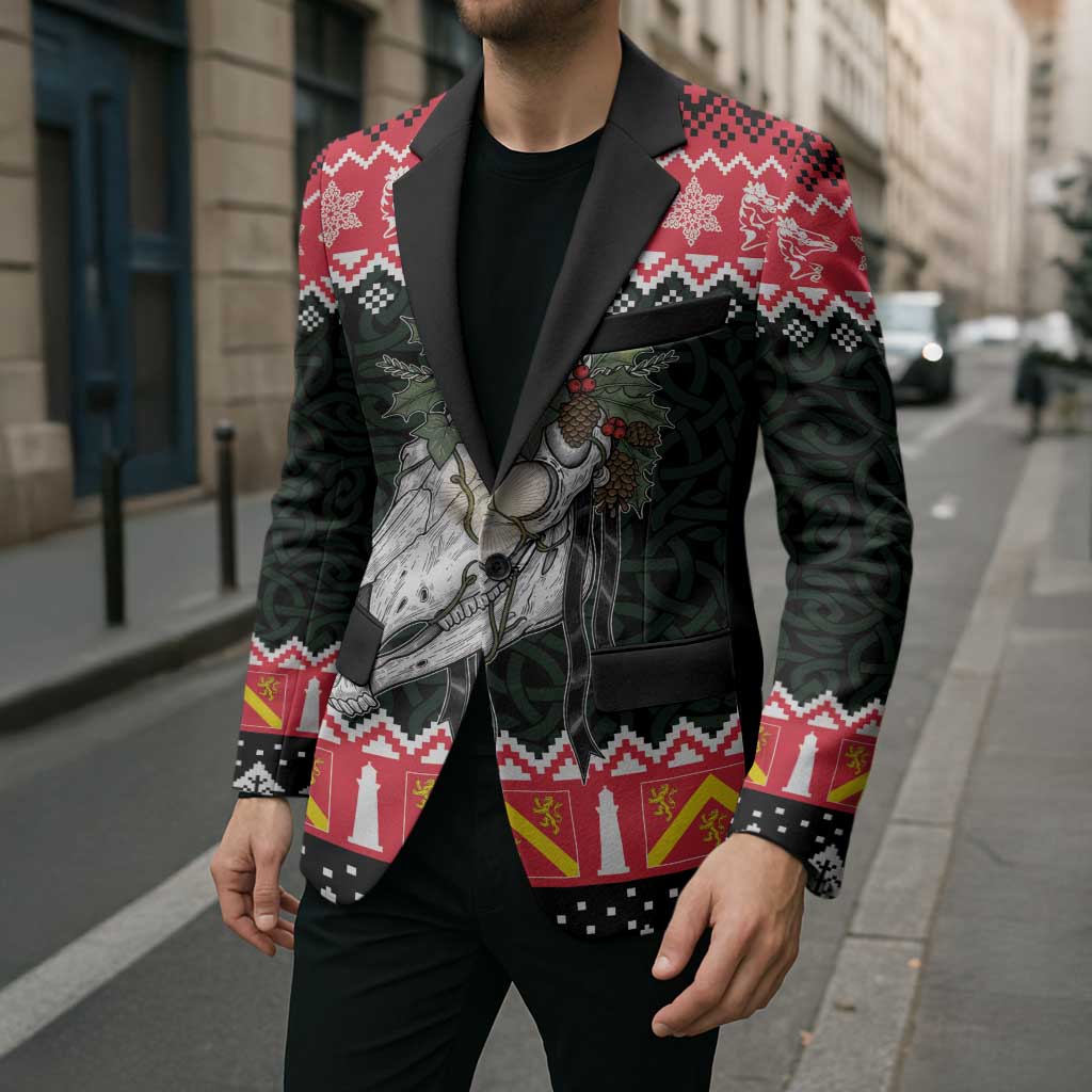 Personalized Anglesey Wales Christmas Blazer Mari Lwyd Celtic Knot Style - Wonder Print Shop