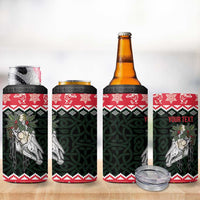 Personalized Anglesey Wales Christmas 4 in 1 Can Cooler Tumbler Mari Lwyd Celtic Knot Style - Wonder Print Shop
