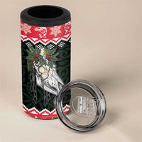Personalized Anglesey Wales Christmas 4 in 1 Can Cooler Tumbler Mari Lwyd Celtic Knot Style - Wonder Print Shop