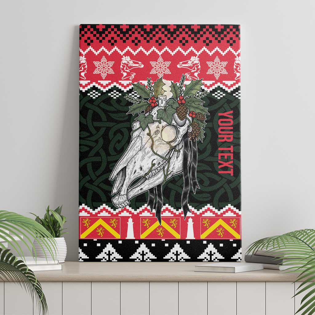 Personalized Anglesey Wales Christmas Canvas Wall Art Mari Lwyd Celtic Knot Style - Wonder Print Shop