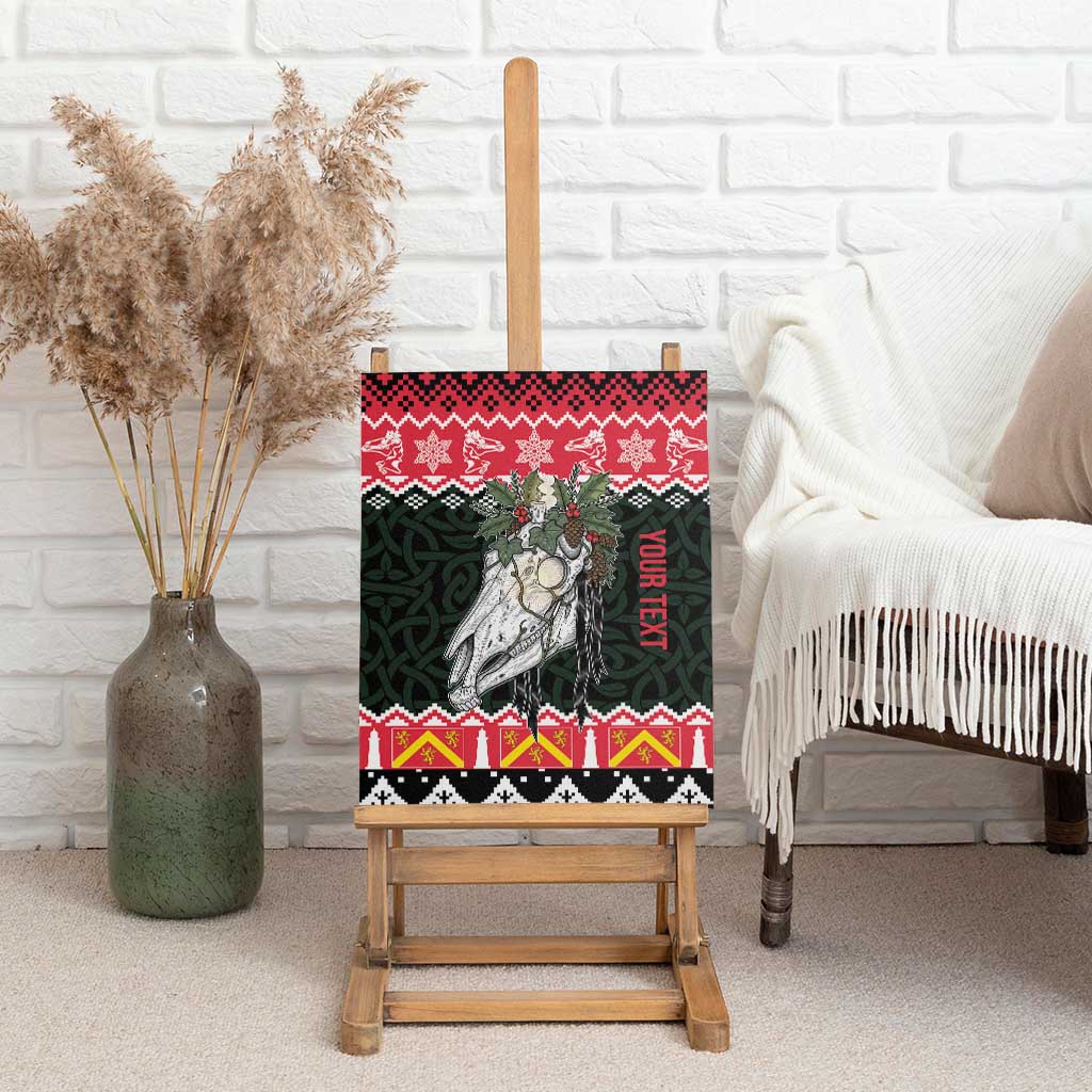 Personalized Anglesey Wales Christmas Canvas Wall Art Mari Lwyd Celtic Knot Style - Wonder Print Shop