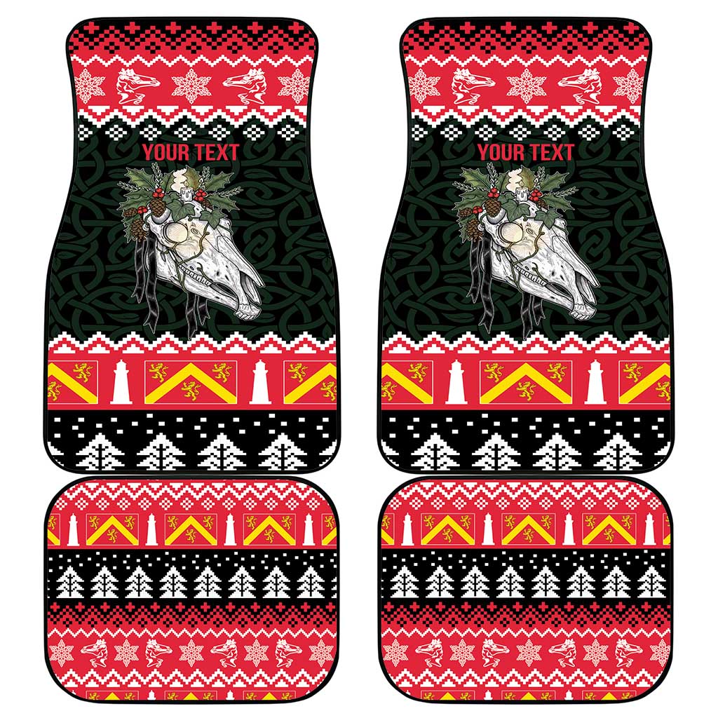 Personalized Anglesey Wales Christmas Car Mats Mari Lwyd Celtic Knot Style - Wonder Print Shop