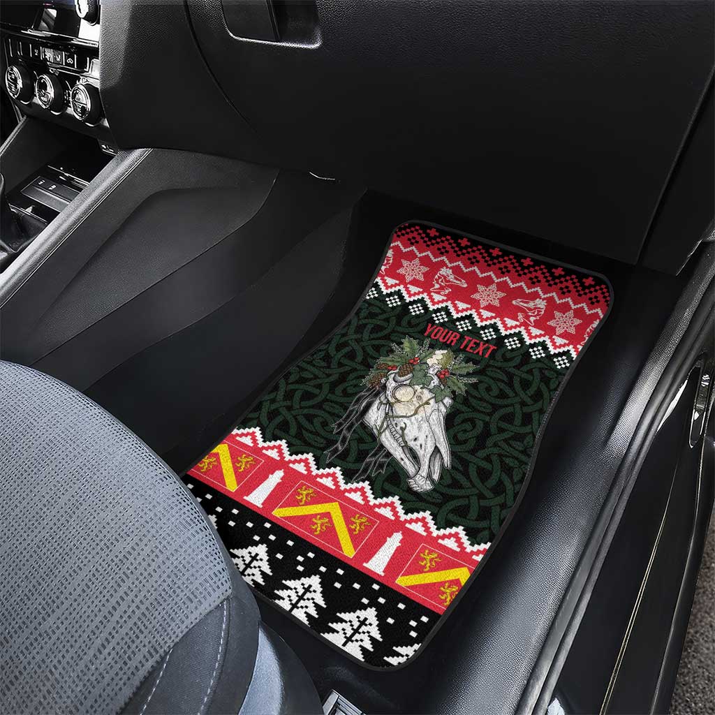 Personalized Anglesey Wales Christmas Car Mats Mari Lwyd Celtic Knot Style - Wonder Print Shop