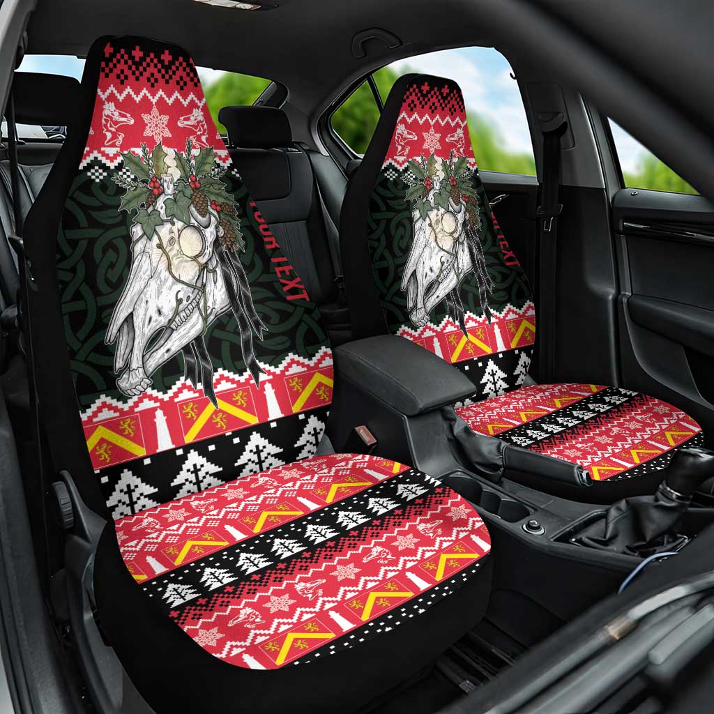 Personalized Anglesey Wales Christmas Car Seat Cover Mari Lwyd Celtic Knot Style - Wonder Print Shop