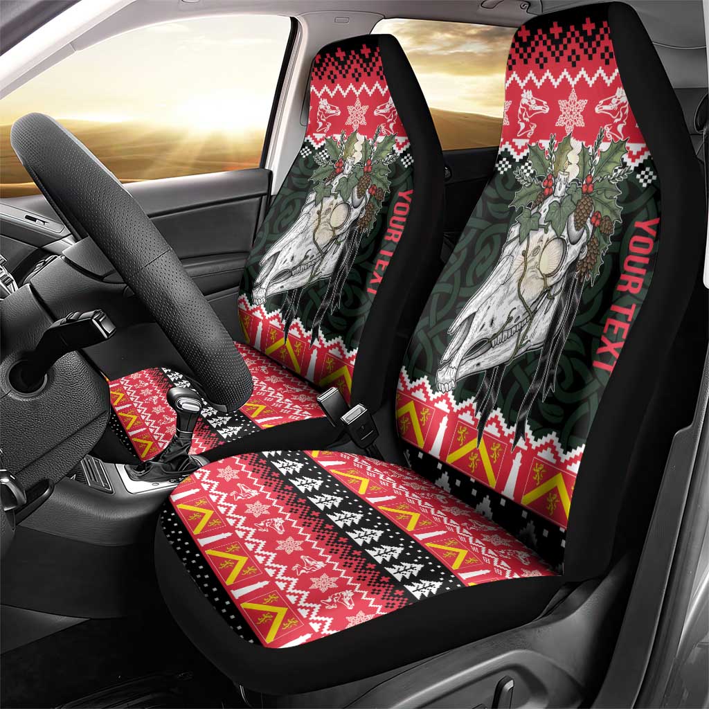 Personalized Anglesey Wales Christmas Car Seat Cover Mari Lwyd Celtic Knot Style - Wonder Print Shop