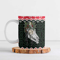 Personalized Anglesey Wales Christmas Ceramic Mug Mari Lwyd Celtic Knot Style - Wonder Print Shop