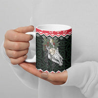 Personalized Anglesey Wales Christmas Ceramic Mug Mari Lwyd Celtic Knot Style - Wonder Print Shop