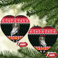 Personalized Anglesey Wales Christmas Ceramic Ornament Mari Lwyd Celtic Knot Style - Wonder Print Shop