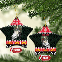 Personalized Anglesey Wales Christmas Ceramic Ornament Mari Lwyd Celtic Knot Style - Wonder Print Shop