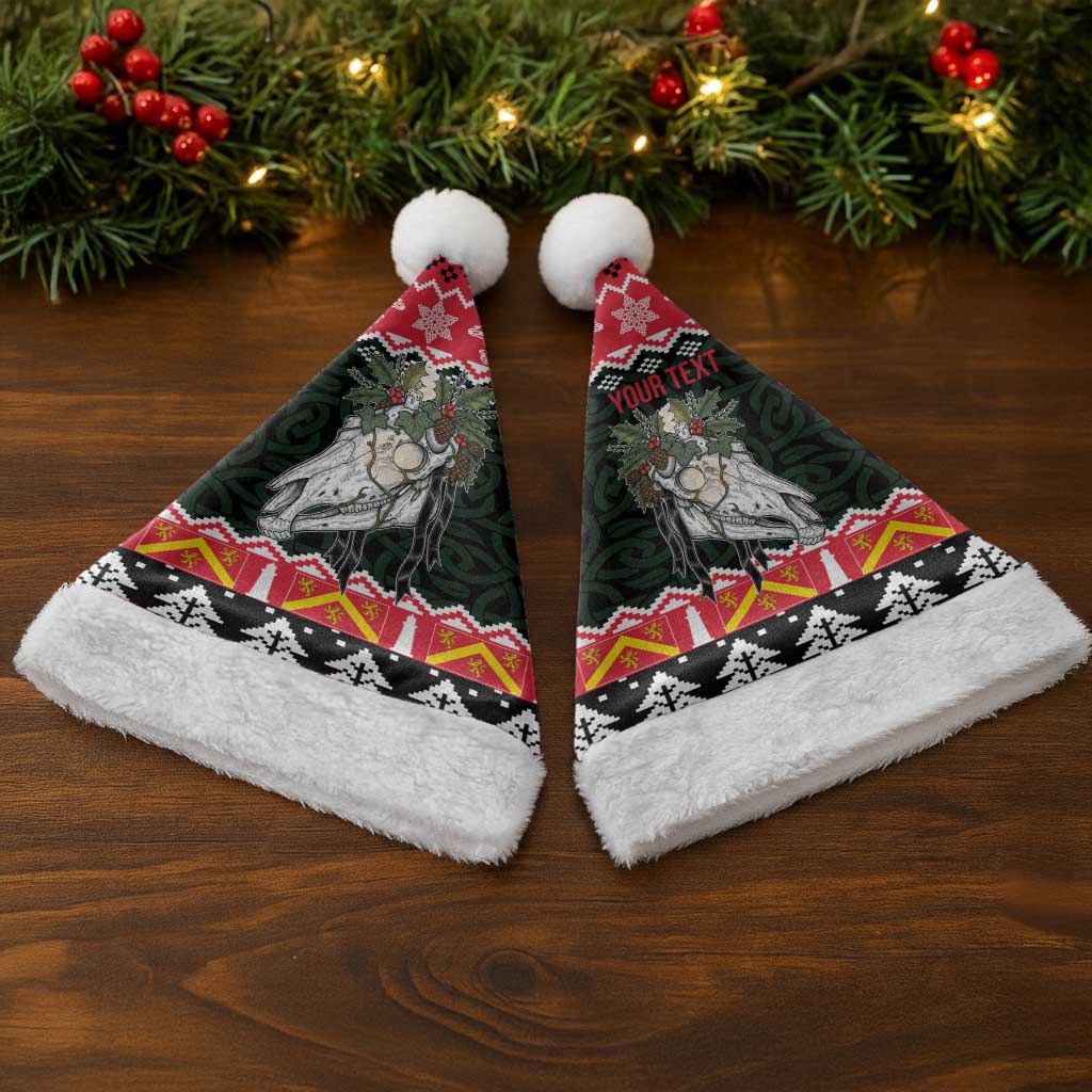 Personalized Anglesey Wales Christmas Santa Hat Mari Lwyd Celtic Knot Style - Wonder Print Shop