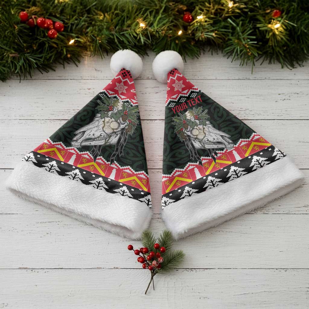 Personalized Anglesey Wales Christmas Santa Hat Mari Lwyd Celtic Knot Style - Wonder Print Shop