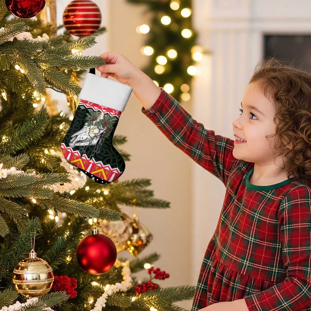 Personalized Anglesey Wales Christmas Stocking Mari Lwyd Celtic Knot Style - Wonder Print Shop