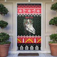 Personalized Anglesey Wales Christmas Door Cover Mari Lwyd Celtic Knot Style - Wonder Print Shop