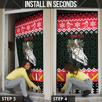 Personalized Anglesey Wales Christmas Door Cover Mari Lwyd Celtic Knot Style - Wonder Print Shop