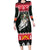 Personalized Anglesey Wales Christmas Family Matching Long Sleeve Bodycon Dress and Hawaiian Shirt Mari Lwyd Celtic Knot Style - Wonder Print Shop