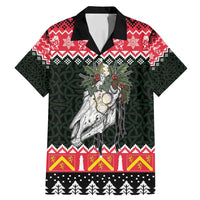 Personalized Anglesey Wales Christmas Family Matching Mermaid Dress and Hawaiian Shirt Mari Lwyd Celtic Knot Style - Wonder Print Shop