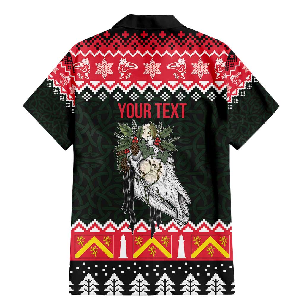 Personalized Anglesey Wales Christmas Family Matching Mermaid Dress and Hawaiian Shirt Mari Lwyd Celtic Knot Style - Wonder Print Shop