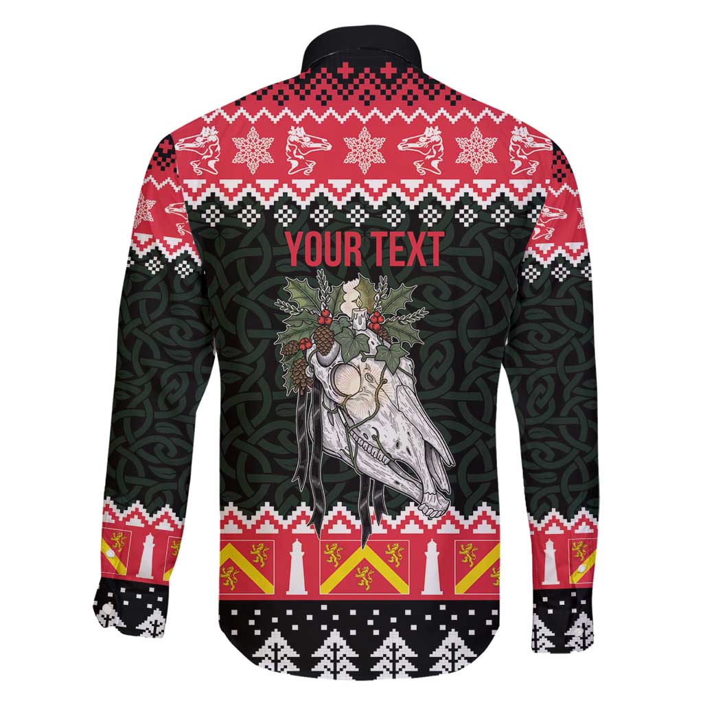 Personalized Anglesey Wales Christmas Family Matching Mermaid Dress and Hawaiian Shirt Mari Lwyd Celtic Knot Style - Wonder Print Shop