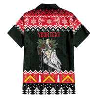 Personalized Anglesey Wales Christmas Family Matching Puletasi and Hawaiian Shirt Mari Lwyd Celtic Knot Style - Wonder Print Shop