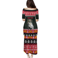 Personalized Anglesey Wales Christmas Family Matching Puletasi and Hawaiian Shirt Mari Lwyd Celtic Knot Style - Wonder Print Shop