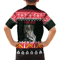 Personalized Anglesey Wales Christmas Family Matching Tank Maxi Dress and Hawaiian Shirt Mari Lwyd Celtic Knot Style - Wonder Print Shop