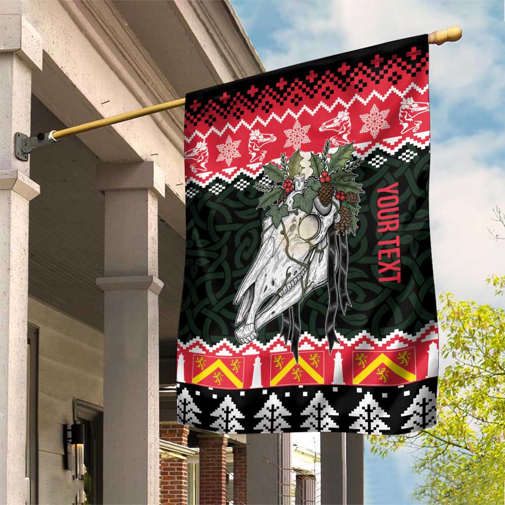Personalized Anglesey Wales Christmas Garden Flag Mari Lwyd Celtic Knot Style - Wonder Print Shop