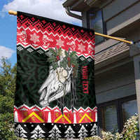 Personalized Anglesey Wales Christmas Garden Flag Mari Lwyd Celtic Knot Style - Wonder Print Shop