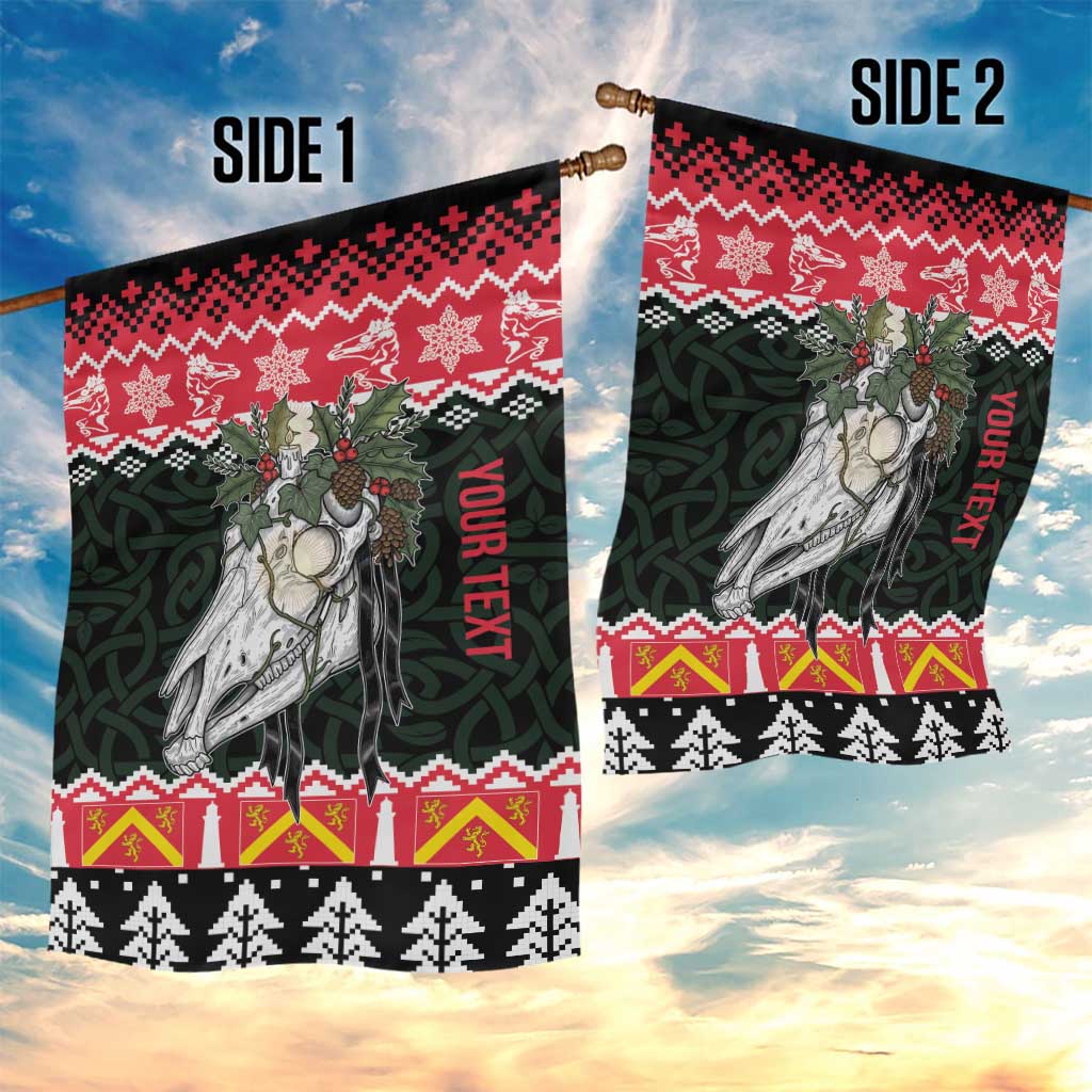 Personalized Anglesey Wales Christmas Garden Flag Mari Lwyd Celtic Knot Style - Wonder Print Shop
