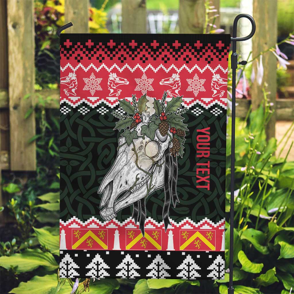 Personalized Anglesey Wales Christmas Garden Flag Mari Lwyd Celtic Knot Style - Wonder Print Shop