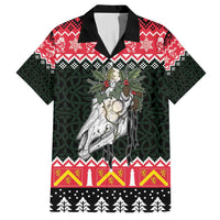 Personalized Anglesey Wales Christmas Hawaiian Shirt Mari Lwyd Celtic Knot Style - Wonder Print Shop