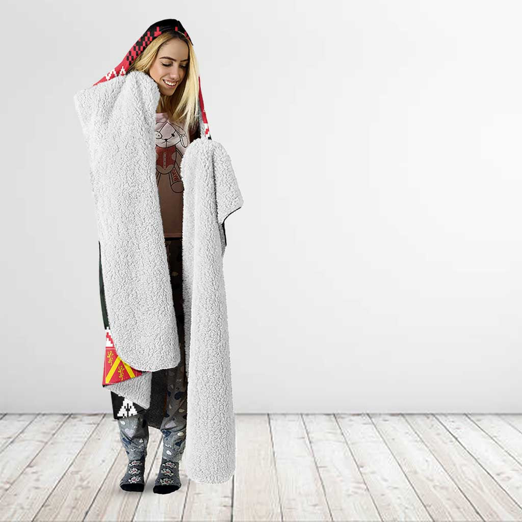 Personalized Anglesey Wales Christmas Hooded Blanket Mari Lwyd Celtic Knot Style - Wonder Print Shop