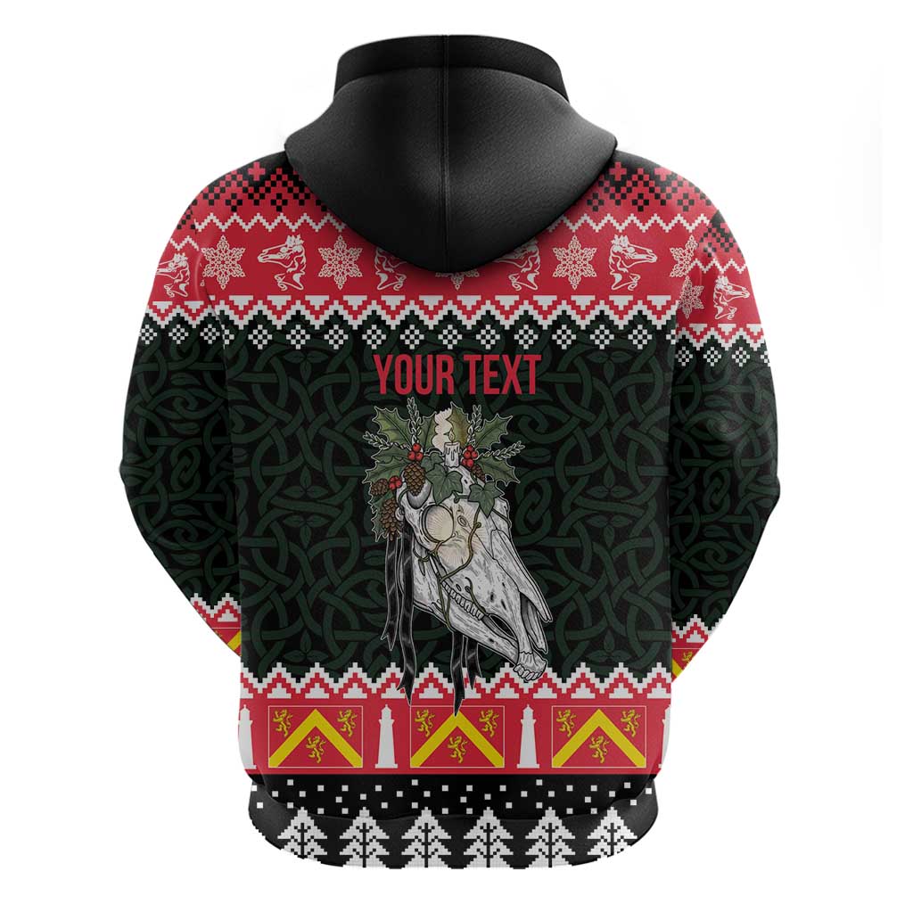 Personalized Anglesey Wales Christmas Hoodie Mari Lwyd Celtic Knot Style - Wonder Print Shop