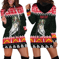 Personalized Anglesey Wales Christmas Hoodie Dress Mari Lwyd Celtic Knot Style - Wonder Print Shop