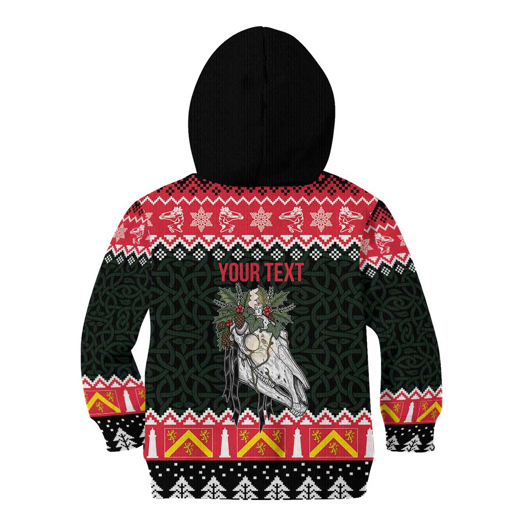 Personalized Anglesey Wales Christmas Kid Hoodie Mari Lwyd Celtic Knot Style - Wonder Print Shop