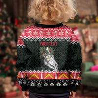 Personalized Anglesey Wales Christmas Kid Ugly Christmas Sweater Mari Lwyd Celtic Knot Style - Wonder Print Shop