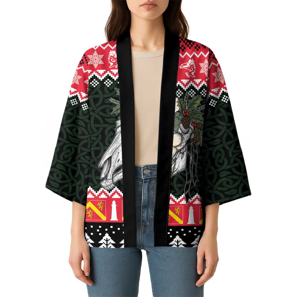 Personalized Anglesey Wales Christmas Kimono Mari Lwyd Celtic Knot Style - Wonder Print Shop