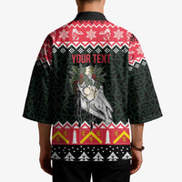 Personalized Anglesey Wales Christmas Kimono Mari Lwyd Celtic Knot Style - Wonder Print Shop