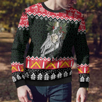 Personalized Anglesey Wales Christmas Ugly Christmas Sweater Mari Lwyd Celtic Knot Style - Wonder Print Shop