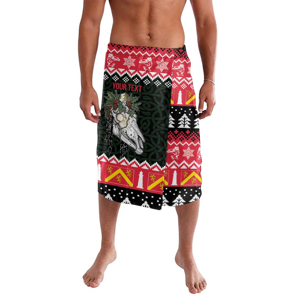 Personalized Anglesey Wales Christmas Lavalava Mari Lwyd Celtic Knot Style - Wonder Print Shop