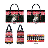 Personalized Anglesey Wales Christmas Leather Bag Mari Lwyd Celtic Knot Style - Wonder Print Shop