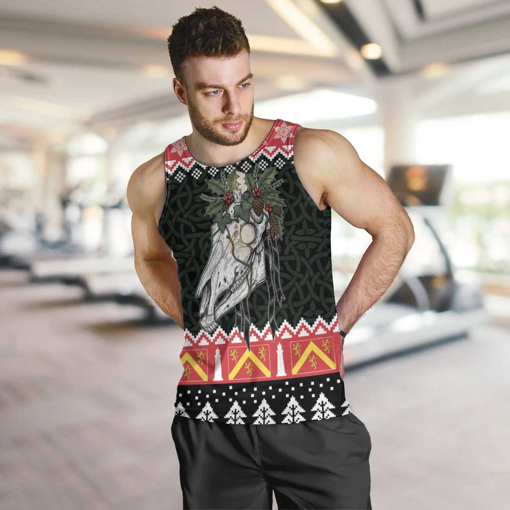 Personalized Anglesey Wales Christmas Men Tank Top Mari Lwyd Celtic Knot Style - Wonder Print Shop