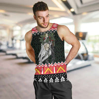 Personalized Anglesey Wales Christmas Men Tank Top Mari Lwyd Celtic Knot Style - Wonder Print Shop